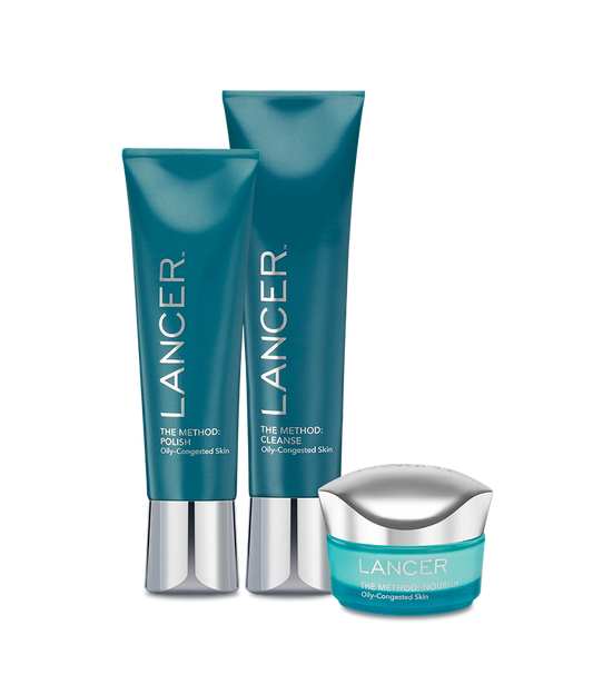 Lancer skincare products on a white background