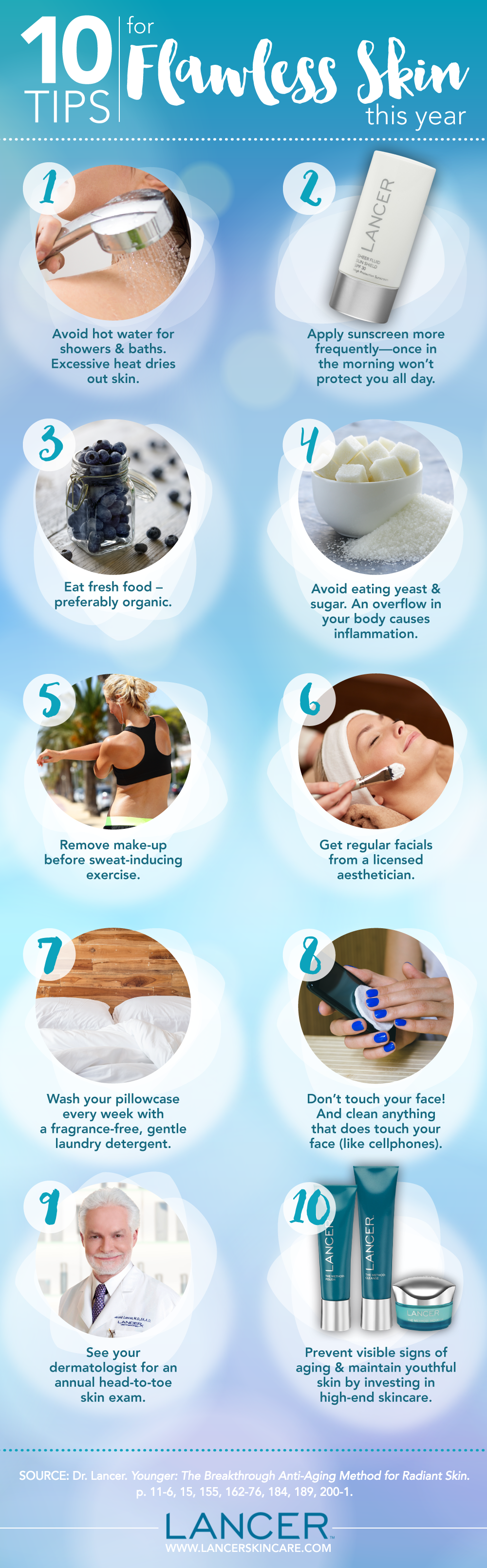 10 Tips For Flawless Skin This Year Infographic Lancer Skincare Blog