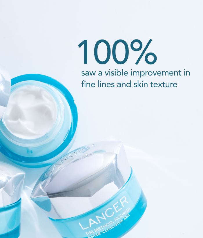 Cosmetic jars with cream and text on a light blue background, featuring the brand 'Lancer'.-Lancer Skincare