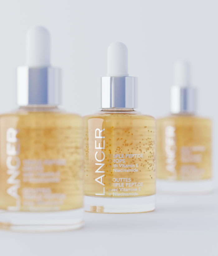 Three bottles of Lancer skincare products on a light background-Lancer Skincare