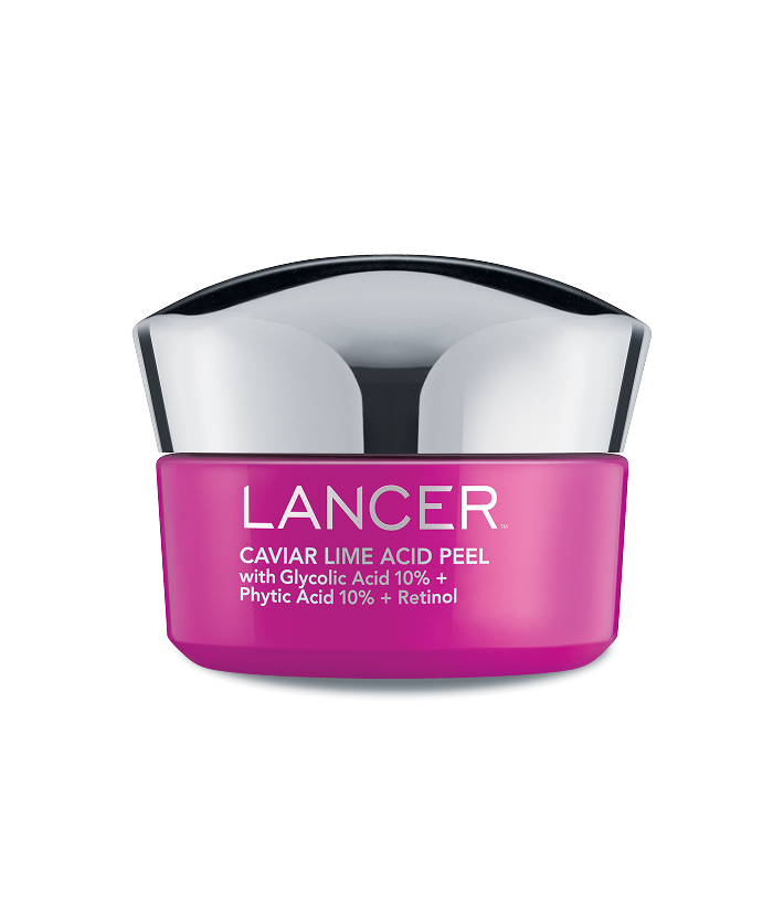 Lancer skincare product with pink jar and silver lid on a white background-Lancer Skincare