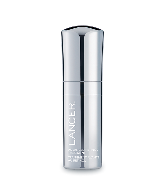Silver Lancer skincare bottle on a white background