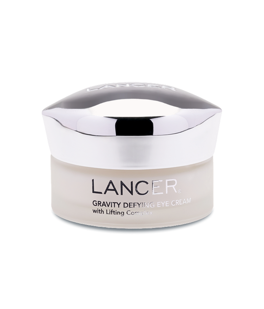 Lancer Gravity Defying Eye Cream jar on a white background
