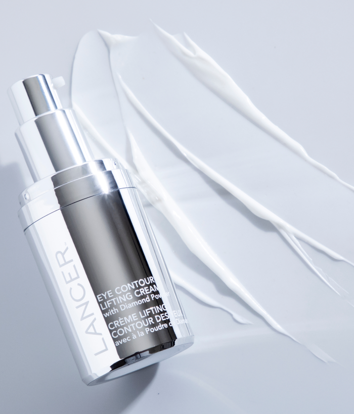 Lancer eye contour lifting cream bottle on a light gray background