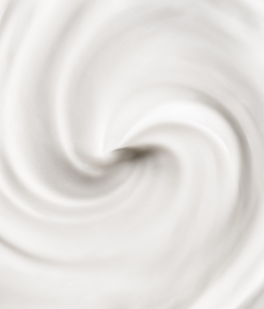 White jar with a silver lid on a white background