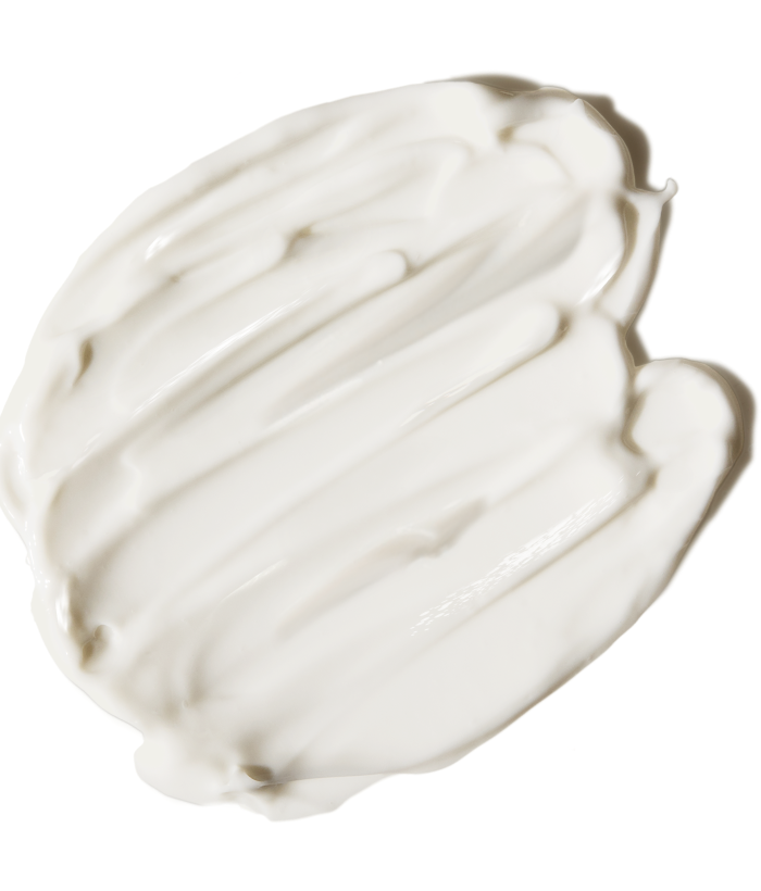 White cream swatch on a white background-Lancer Skincare